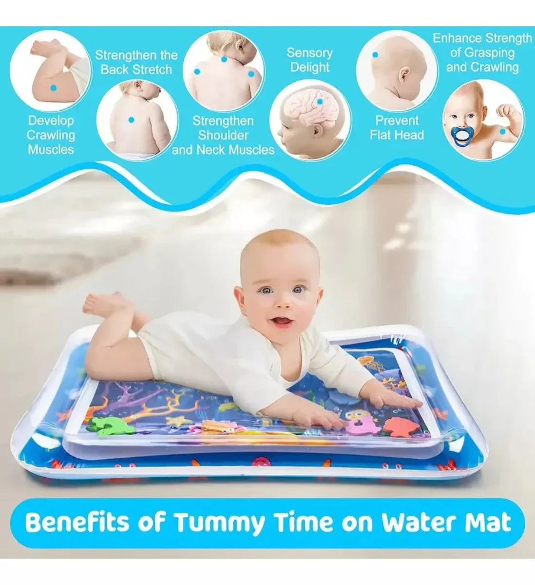 Tapete de agua inflable para bebés